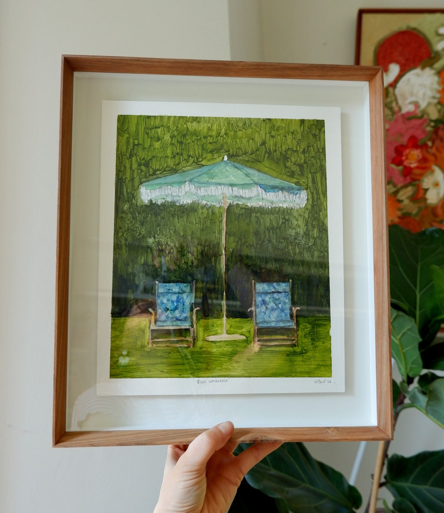 Blue Umbrella (Framed)