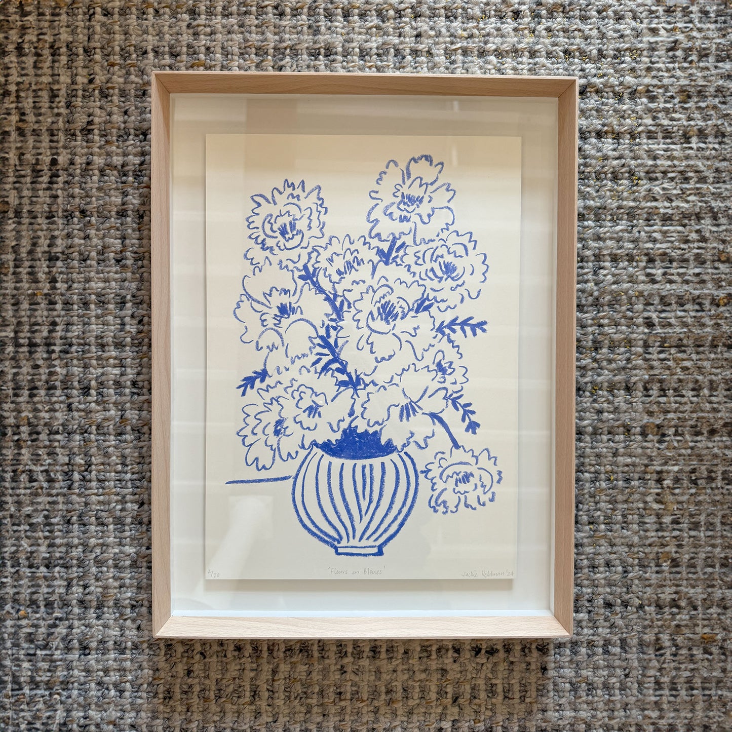 Fleurs en Bleue: Fine art print (framed)
