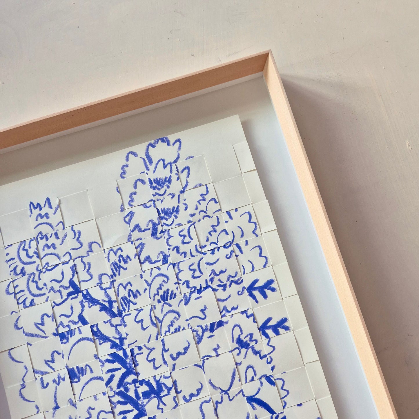 Fleurs en Bleue: collage (framed)