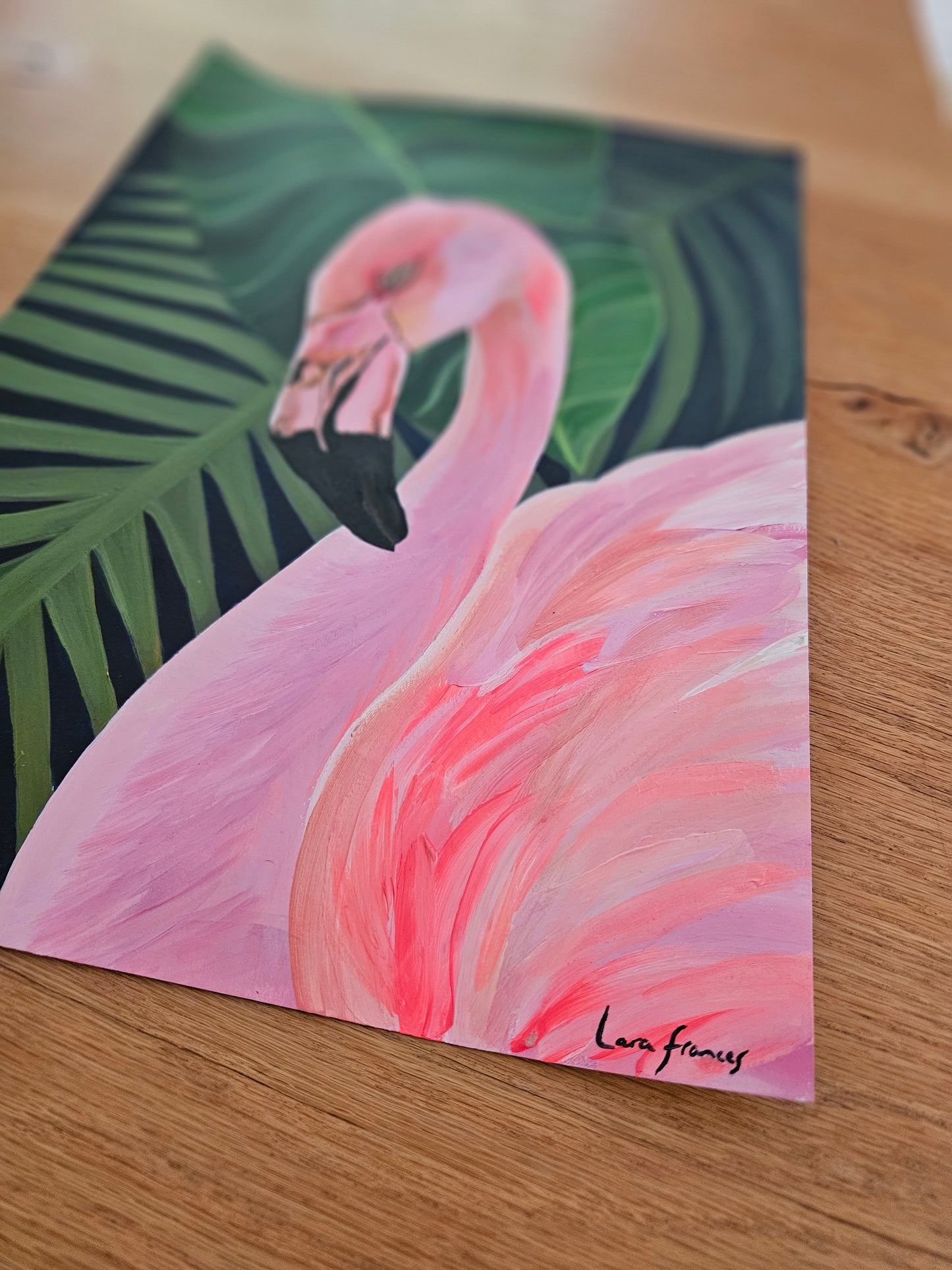 Palmy Flamingo (Framed)