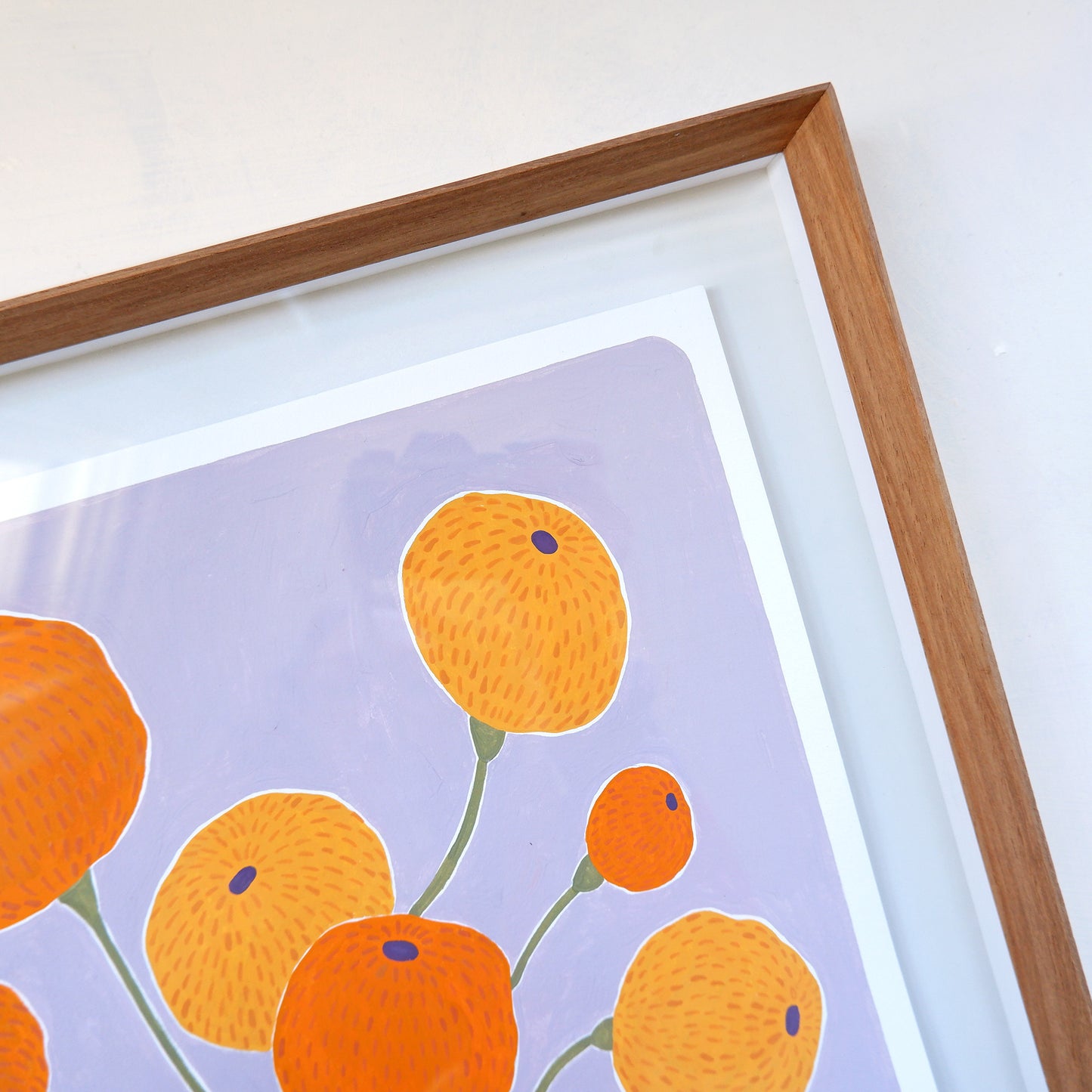 Purple Marigolds (Framed)