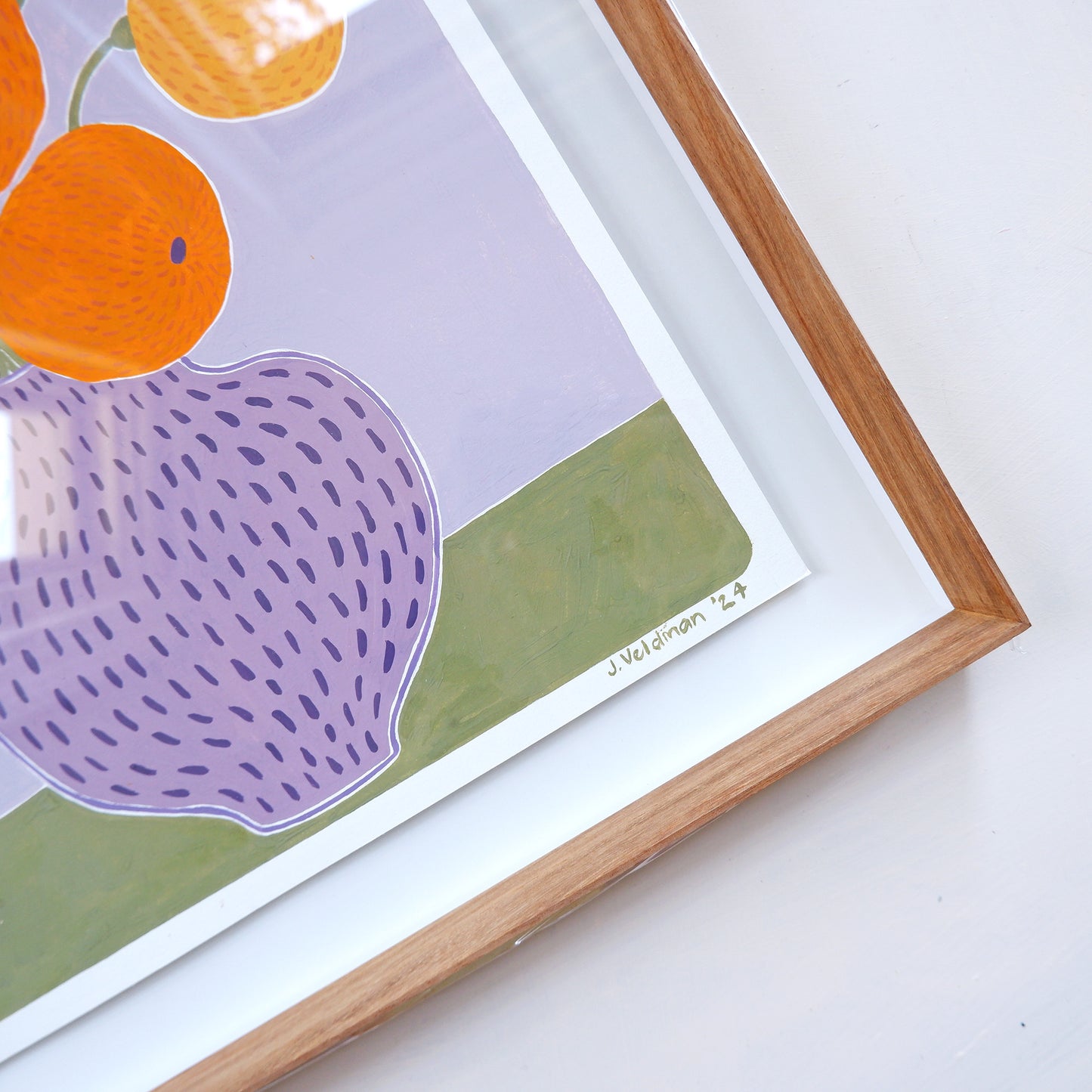 Purple Marigolds (Framed)