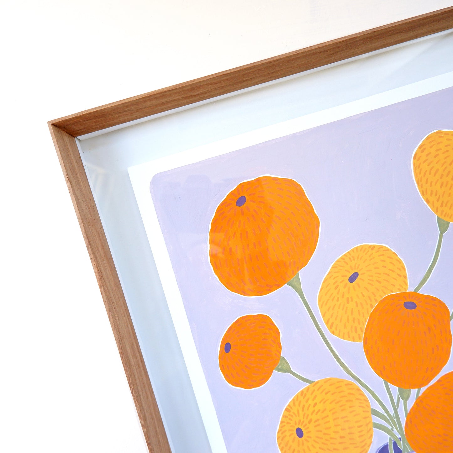 Purple Marigolds (Framed)