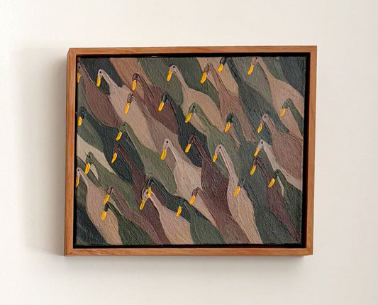 Running Ducks in Forest Tones (framed)