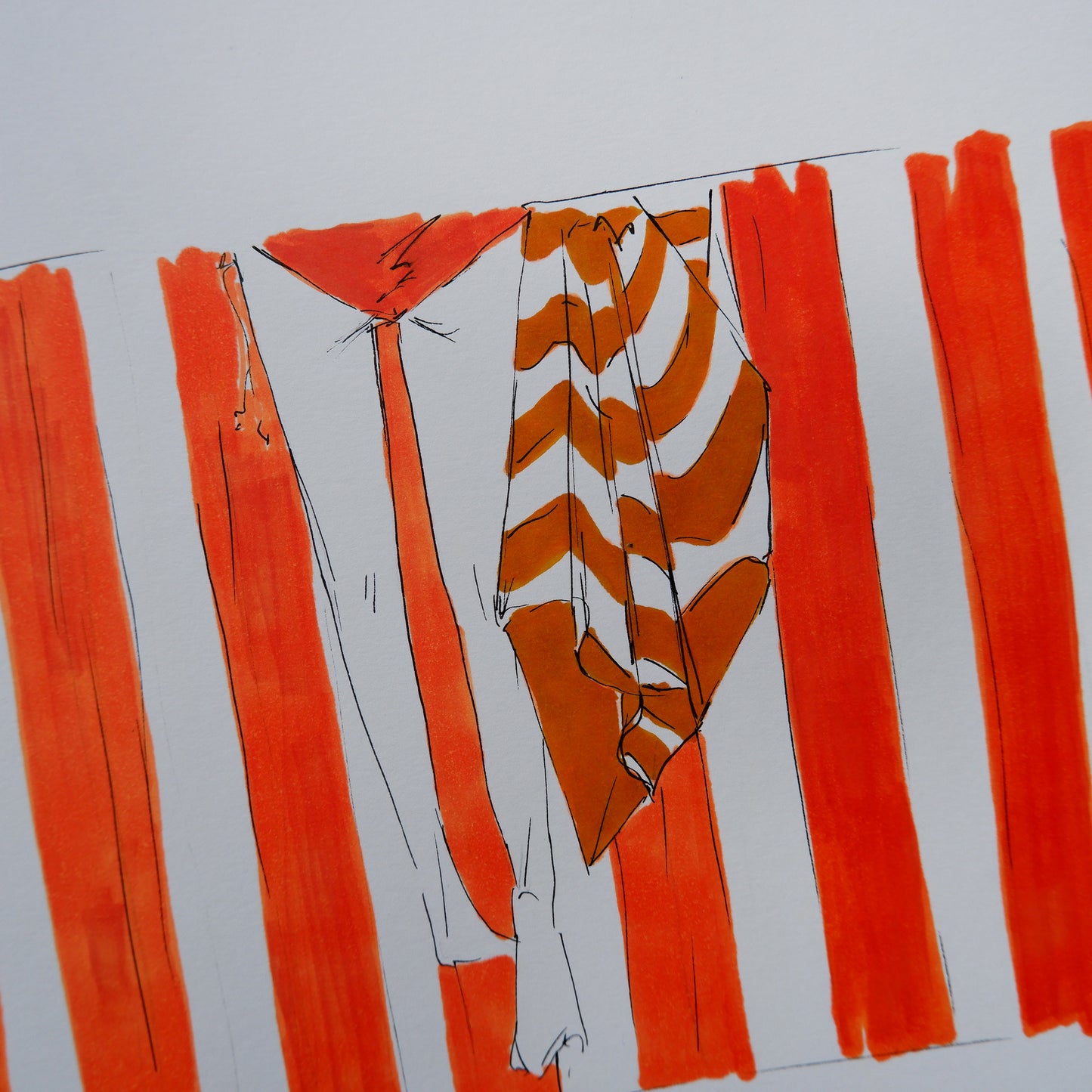 Read between the lines, orange (Framed)