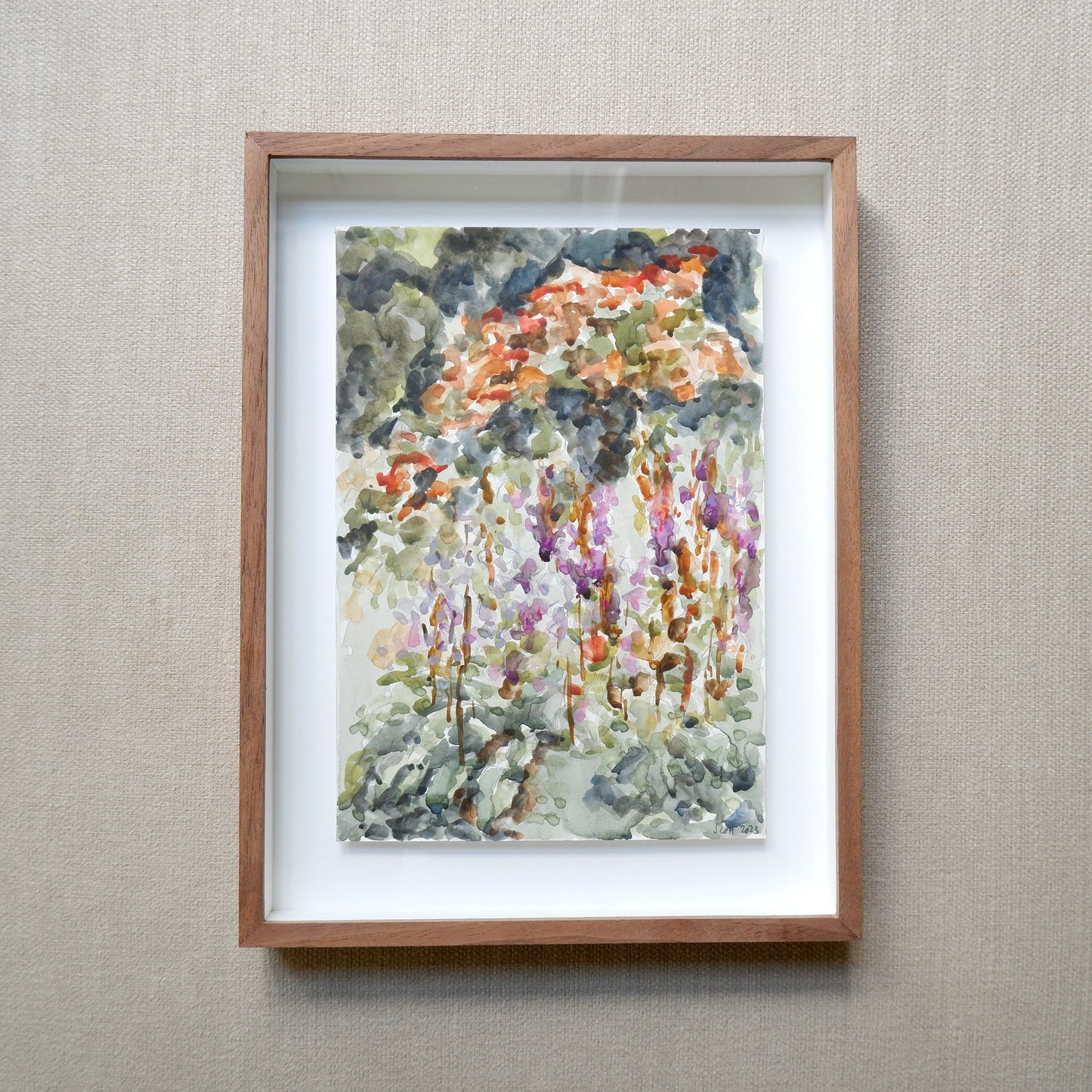 Study of the purple flowers (framed)