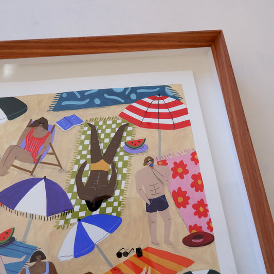 Beach Umbrellas: Fine art print (Framed)