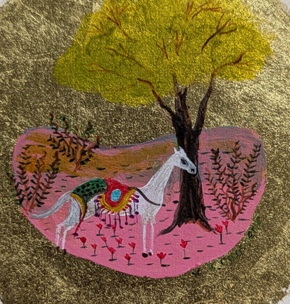 Dusk Hills with Resting Circus Pony (framed)