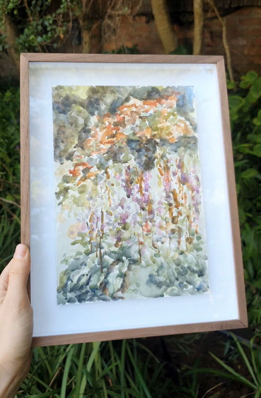 Study of the purple flowers (framed)