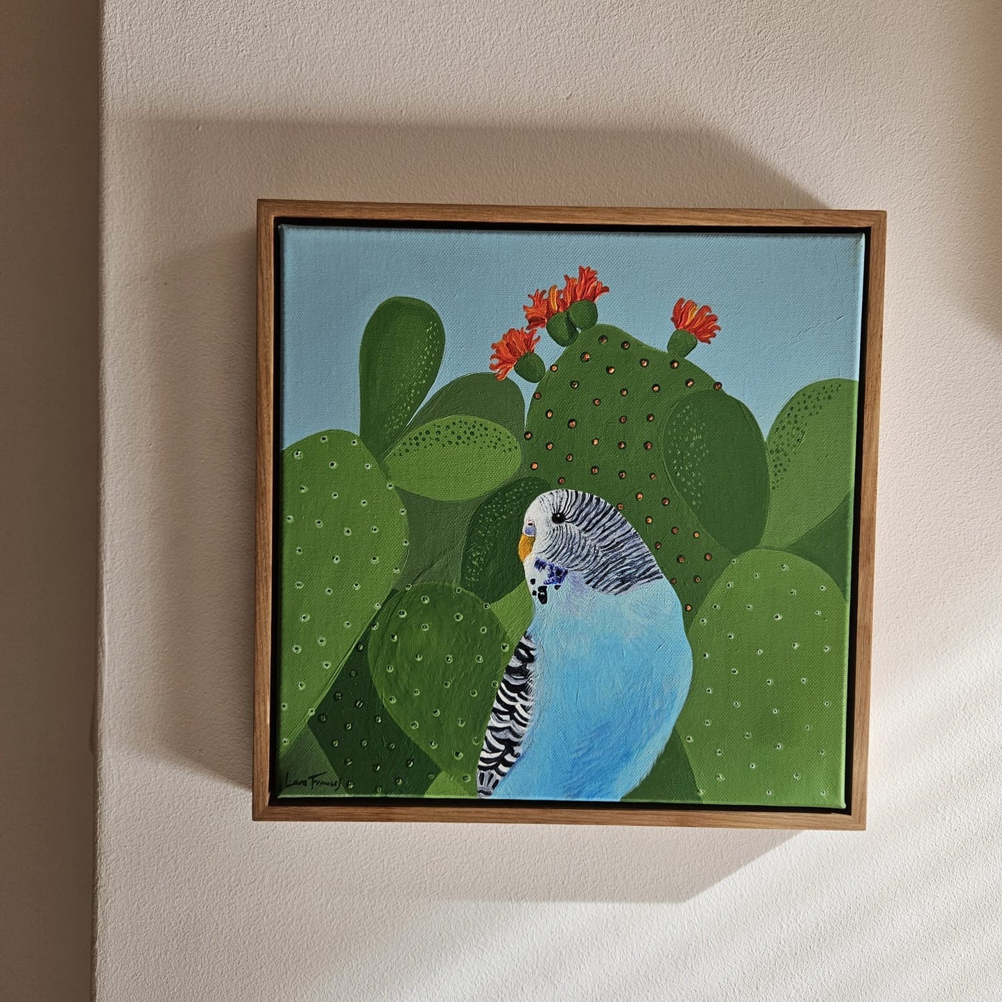 Flowering budgie  (framed)