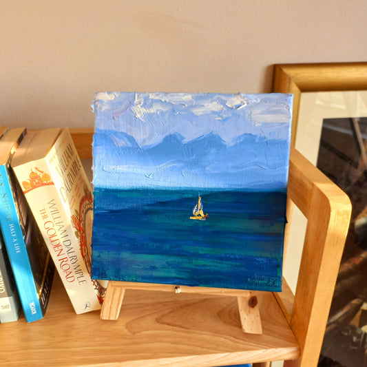 Sailboat in False Bay, Western Cape, South Africa (Framed)