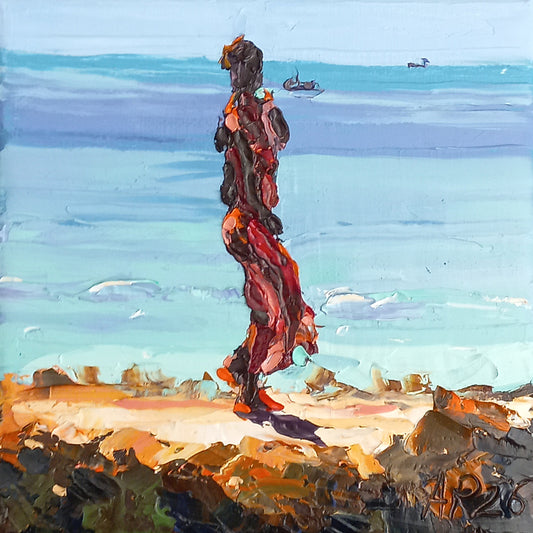 Walking by the shore, Vilanculos (Framed)