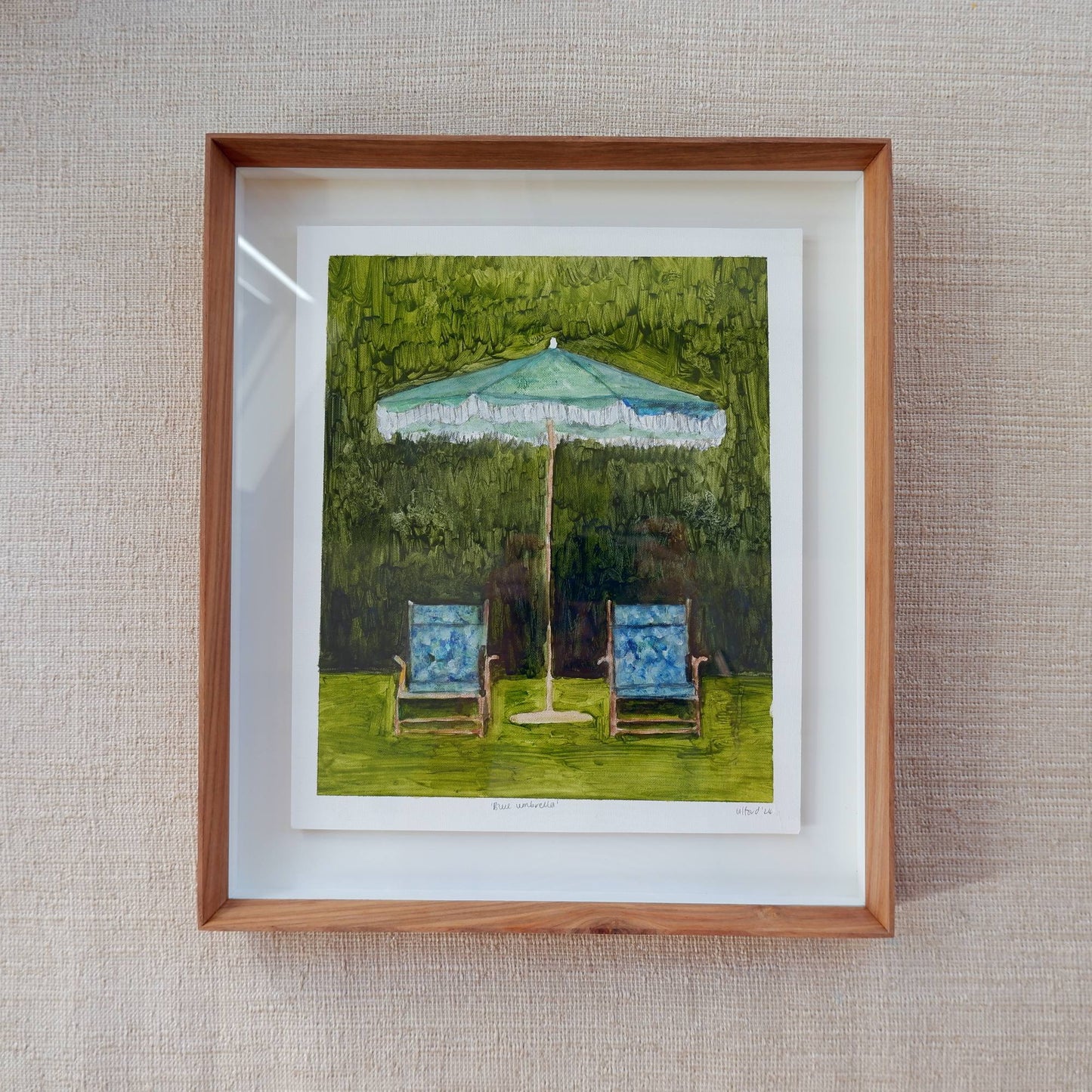 Blue Umbrella (Framed)
