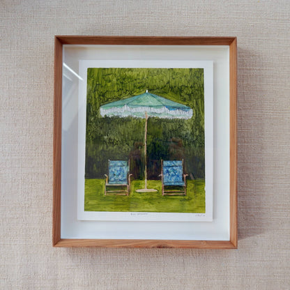 Blue Umbrella (Framed)
