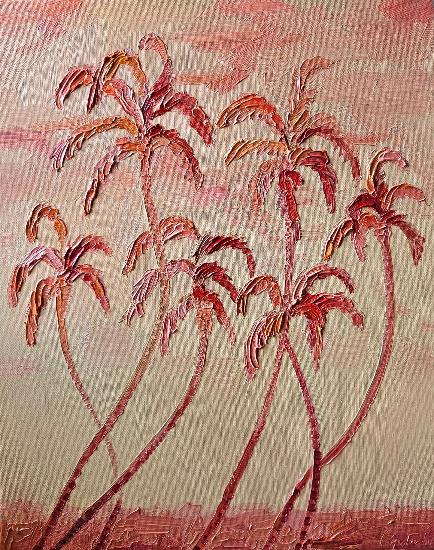 Blush Sky Palms (Framed)