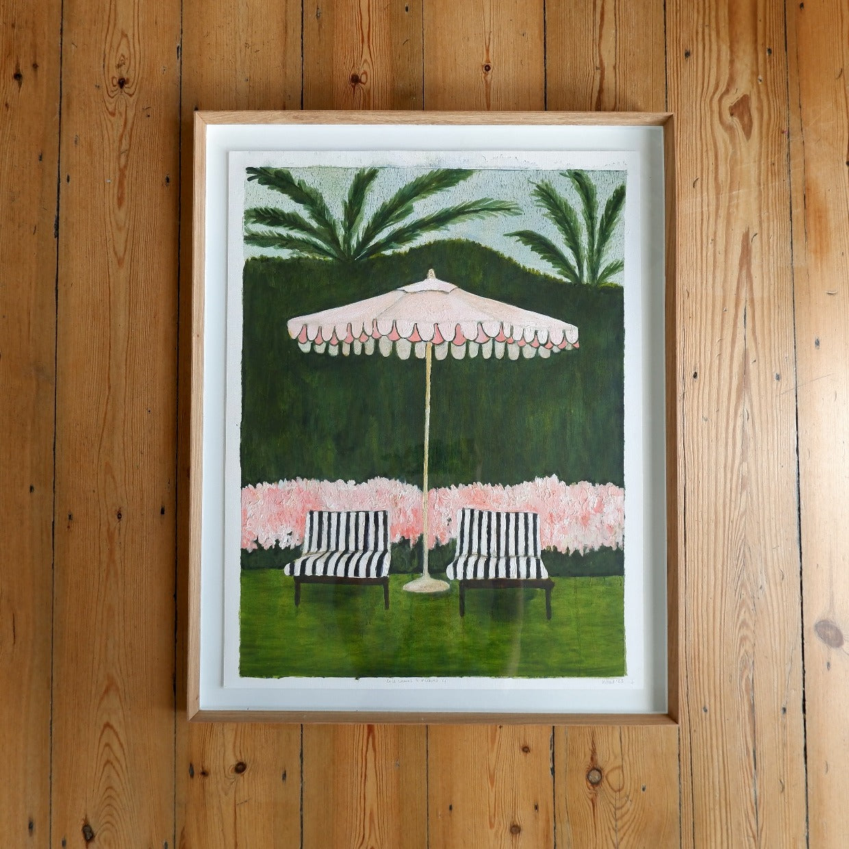 Deck Chairs with Peonies (framed)