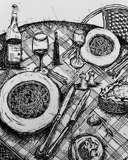 Dinner In Italy (Print)