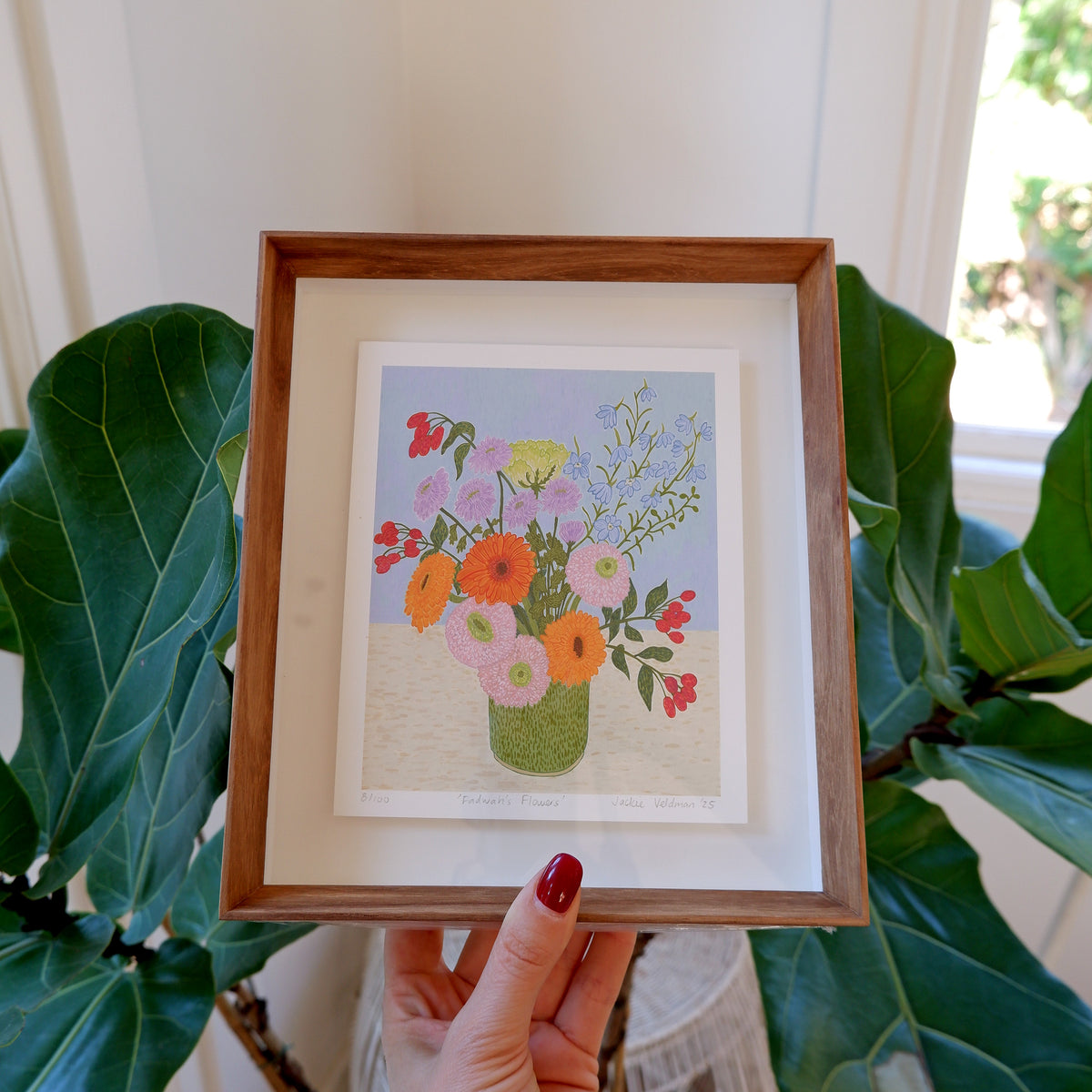Fadwah's Flowers: Fine art print (Framed)