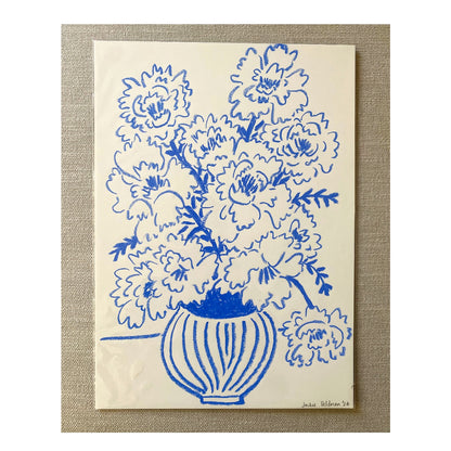 Fleurs en Bleue: Fine art print (framed)