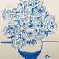 Flower study in blue:  Limited edition print (framed)