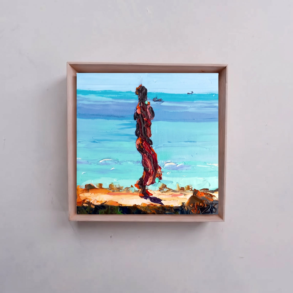 Walking by the shore, Vilanculos (Framed)
