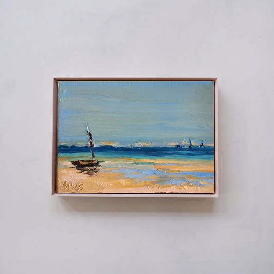 Beached at low tide, Vilanculos (Framed)