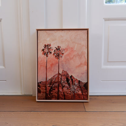 Red Palm Trees (Framed)