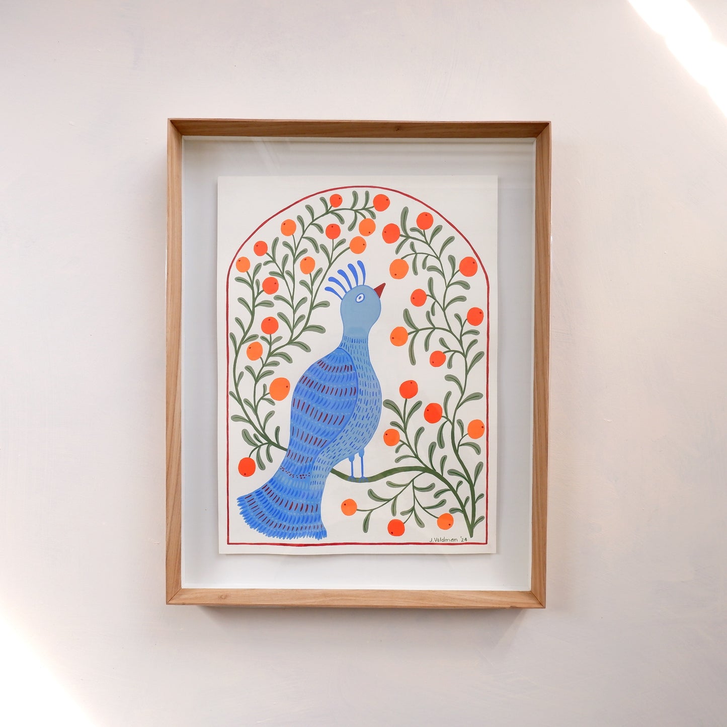 Peacock with citrus (Framed)