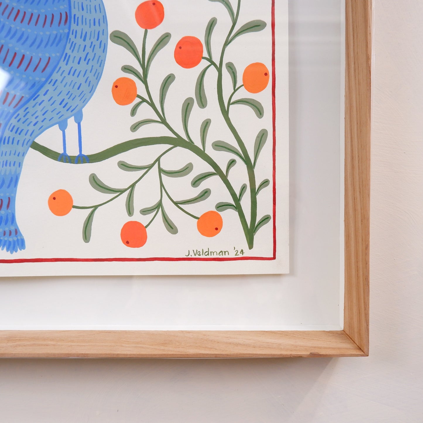 Peacock with citrus (Framed)