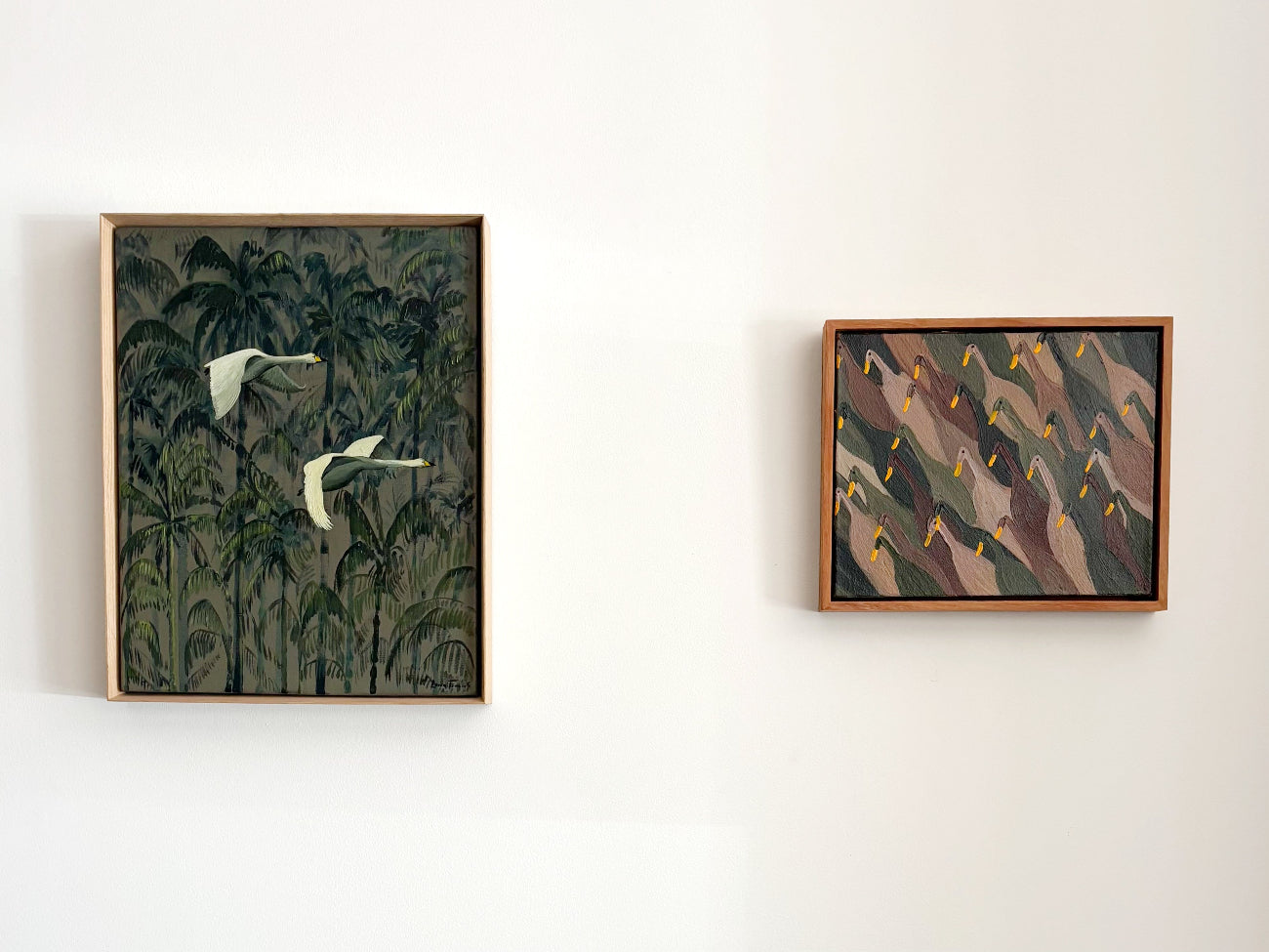 Running Ducks in Forest Tones (framed)