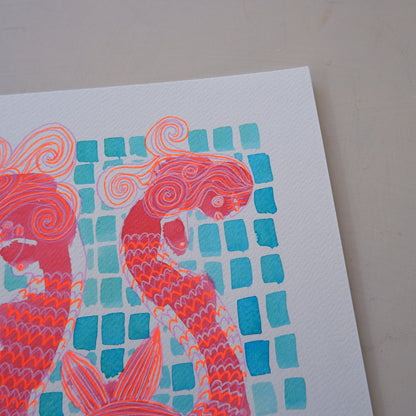 Captured mermaids (good friends turned bad) (Framed)