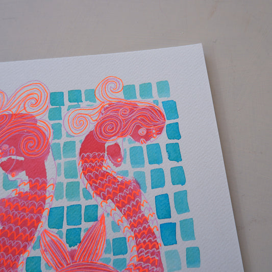 Captured mermaids (good friends turned bad) (Framed)