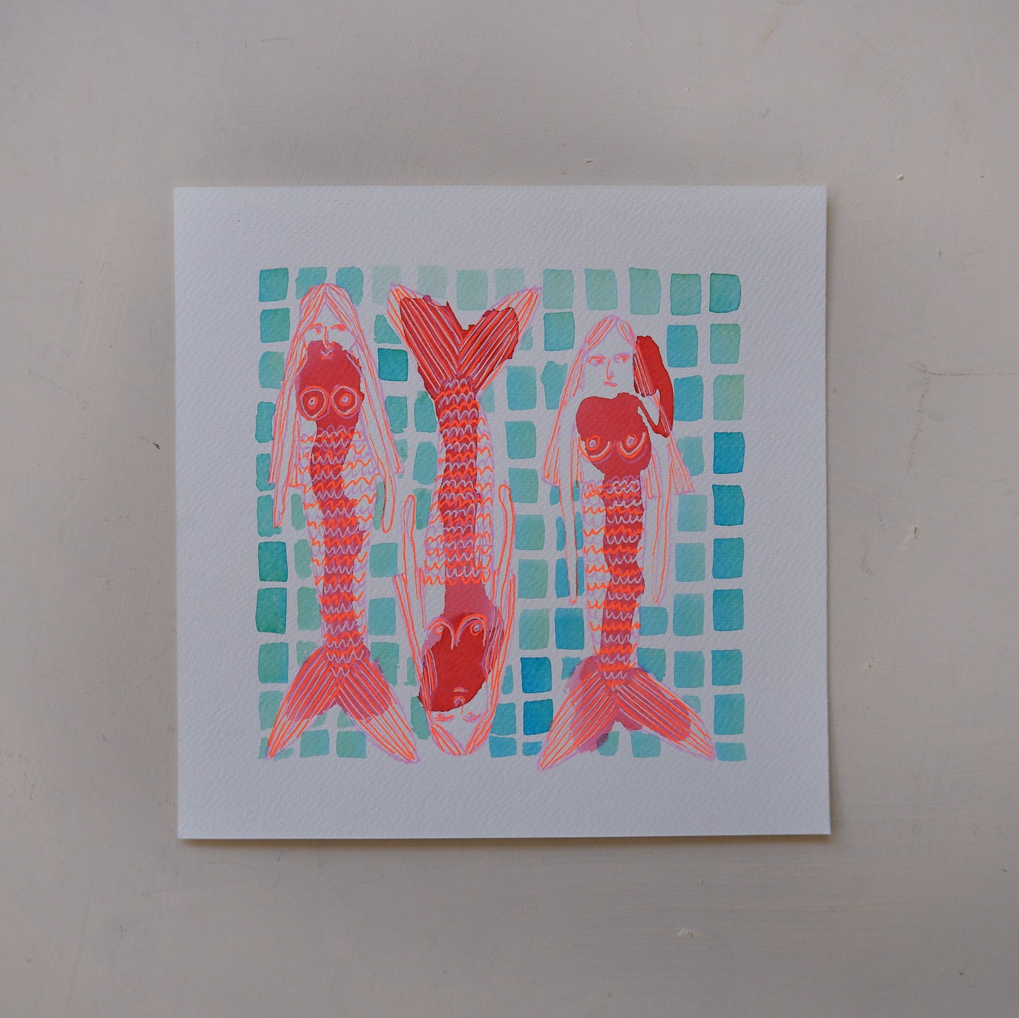 Captured mermaids (sisters) (Framed)