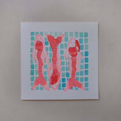 Captured mermaids (sisters) (Framed)
