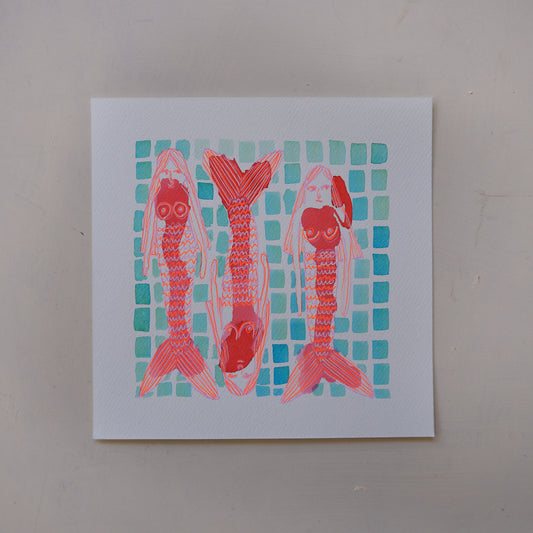 Captured mermaids (sisters) (Framed)
