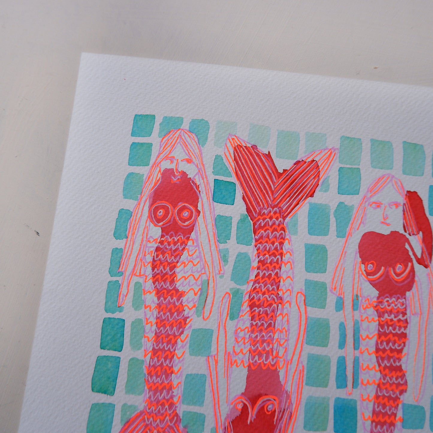 Captured mermaids (sisters) (Framed)