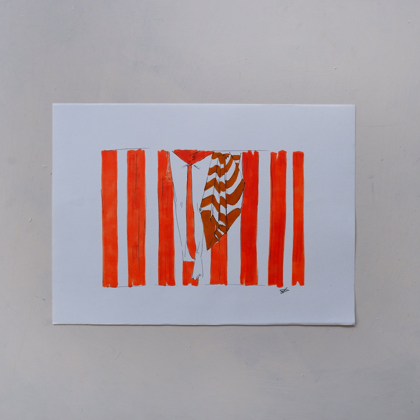 Read between the lines, orange (Framed)