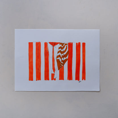 Read between the lines, orange (Framed)