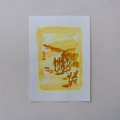 Township dancers, yellow (Framed)