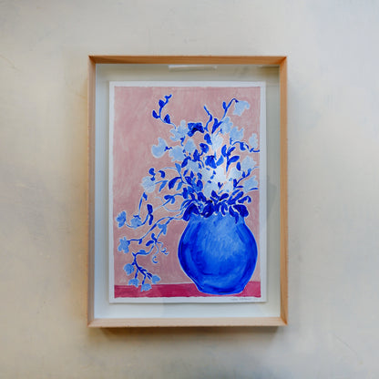 Sweet Peas in a Pot (Framed)