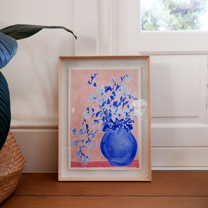 Sweet Peas in a Pot (Framed)