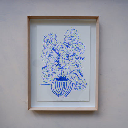 Fleurs en Bleue: Fine art print (framed)