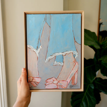 Pink Velvet Heels (Framed)